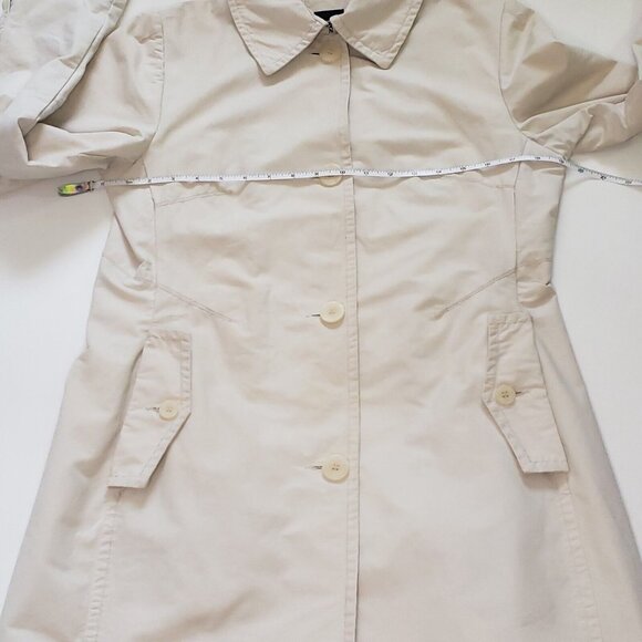 H&M Trench Coat Women's 10 Beige Khaki Cotton Twill Preppy Light Academia EUC - Picture 6 of 16